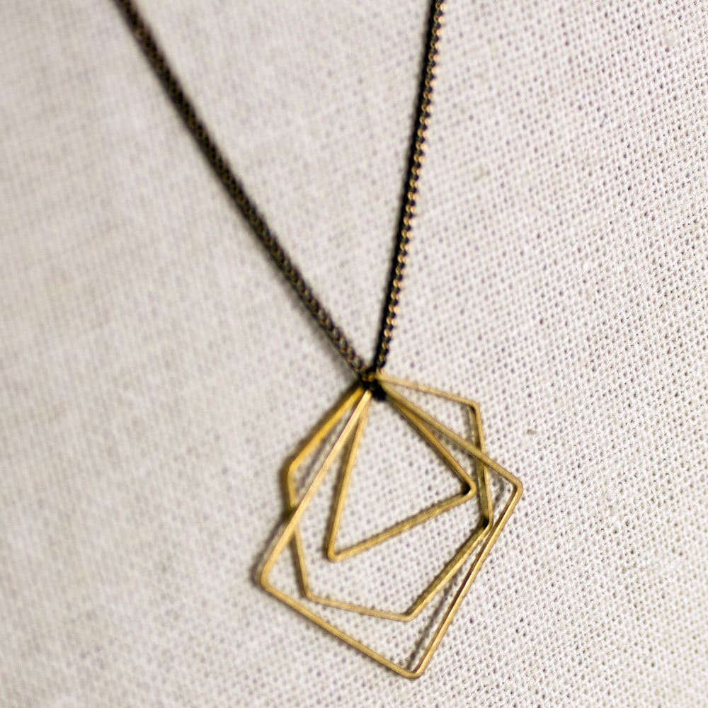 Triangle necklace 2024 unique geometric necklace