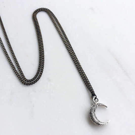 Delicate Crescent Moon Necklace, Silver moon necklace, simple necklace, everyday necklace, boho necklace, choker necklace