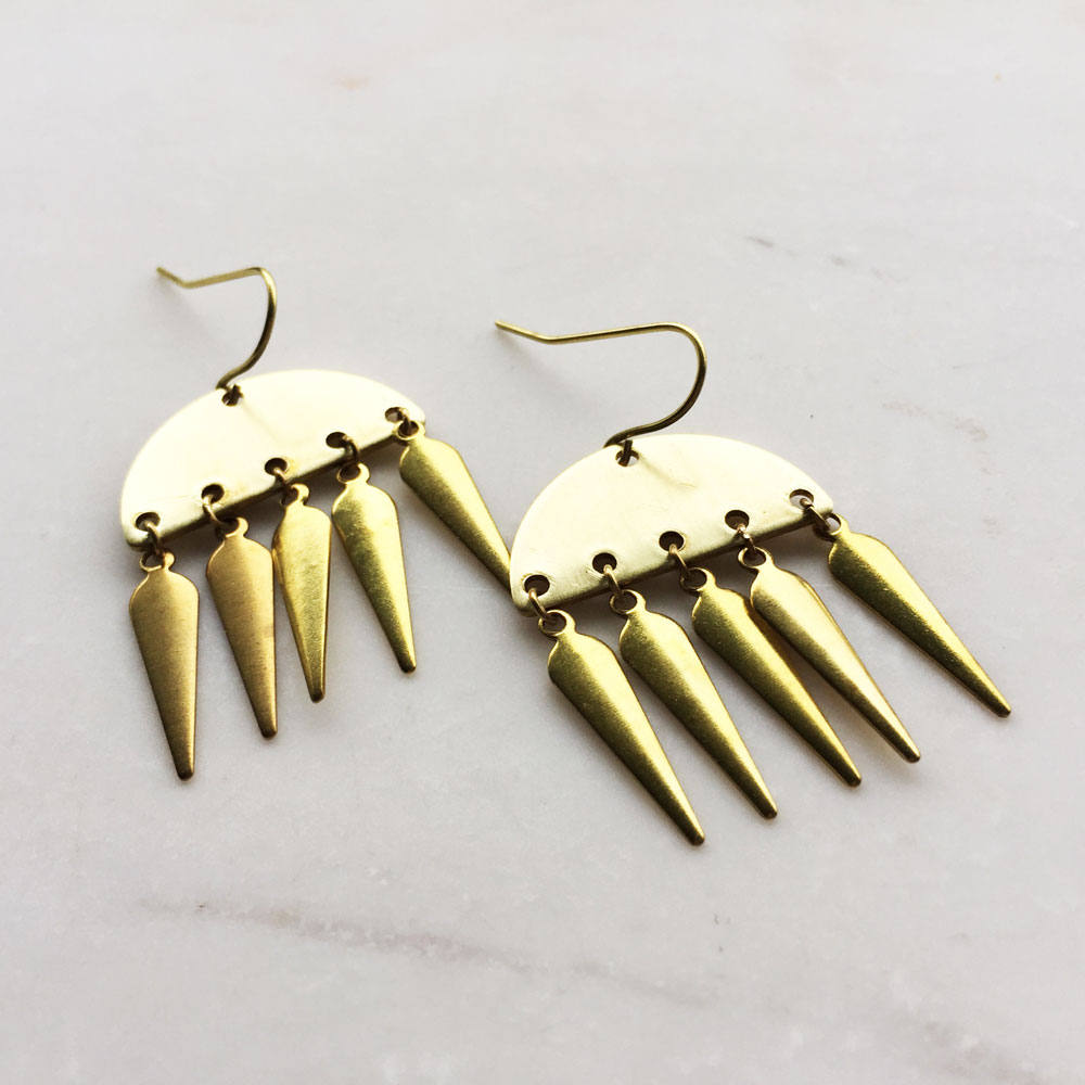 Unique Gold Earrings, Tribal Earrings, Boho Earrings, Gold Statement Earrings, Tribal online Jewelry, Gold Long Earrings, Minimalist Earrings