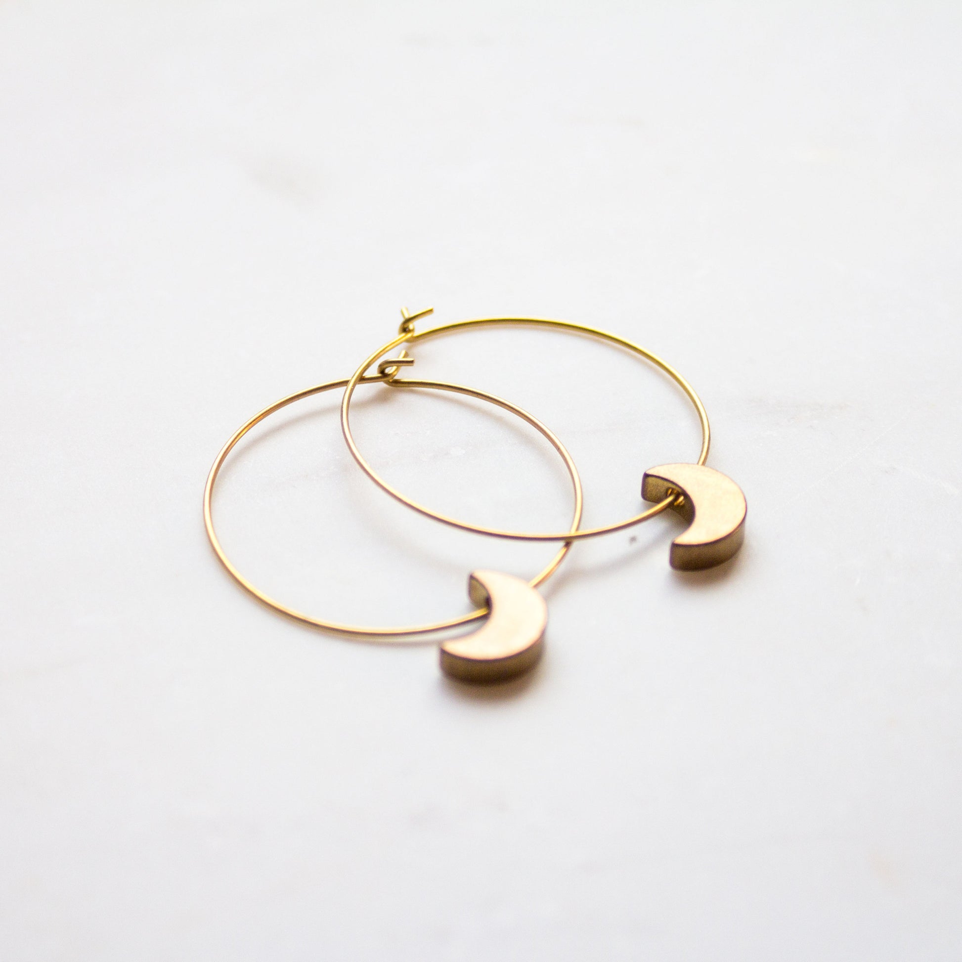 Crescent Moon Hoop Earrings, Celestial jewelry, gold earrings, moon jewelry