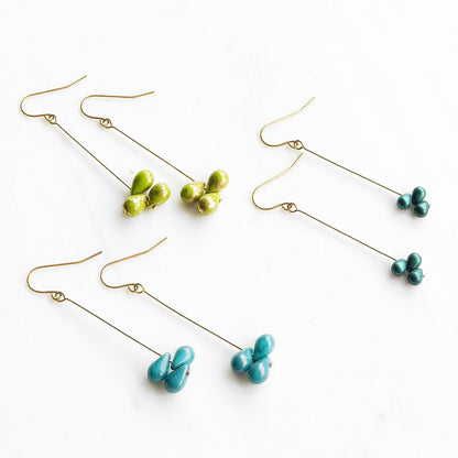 Tear drop earrings, green drop earrings, emerald earrings, turquoise earrings, blue drop earrings, bridesmaid earrings